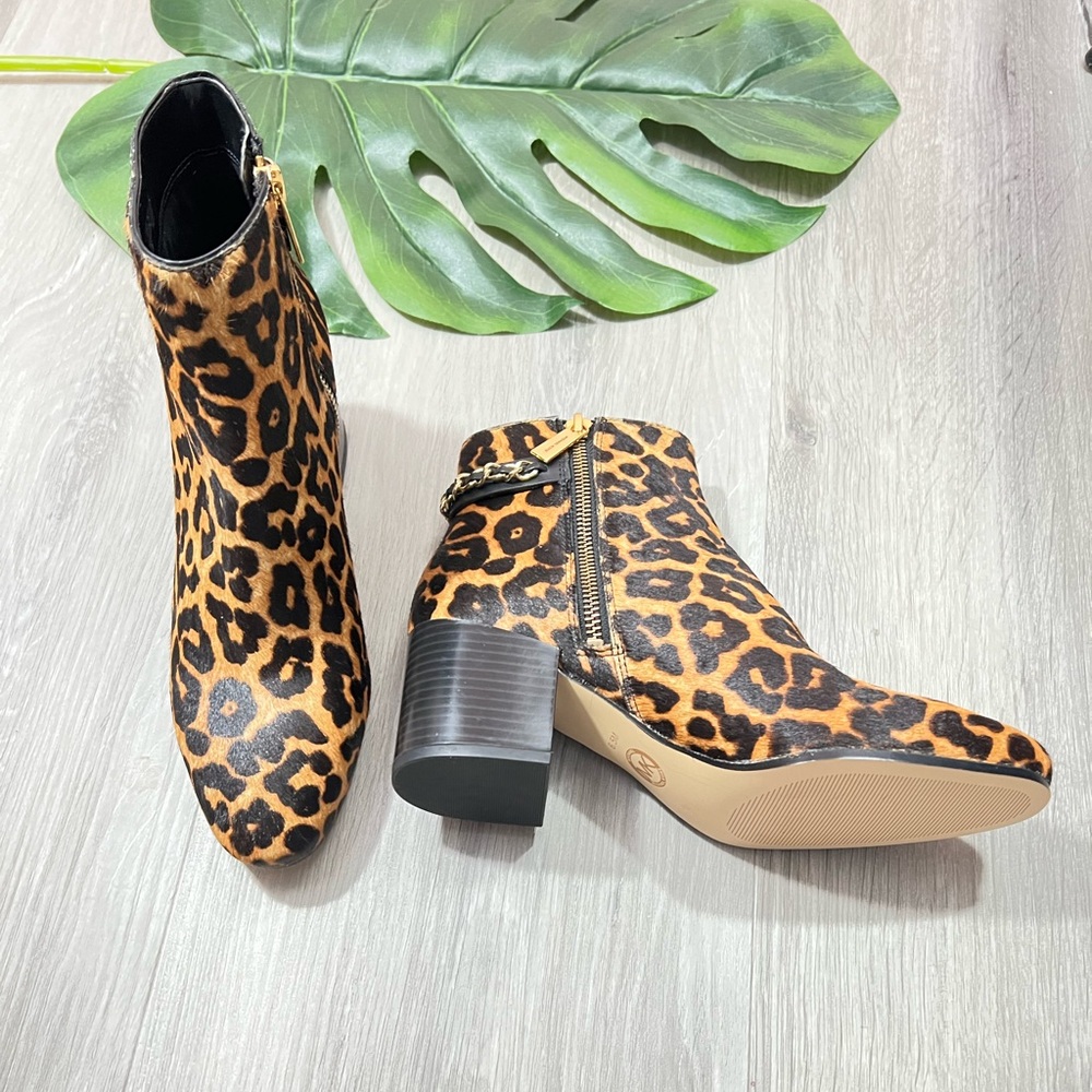 Michael Kors Elsa Mid Bootie Cheetah. Hair-calf  ✨brand new✨ No box - Picture 4 of 11